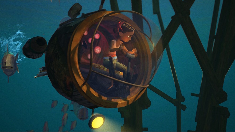 Arden's Wake: Meena in her submarine. Picture: Penrose Studios